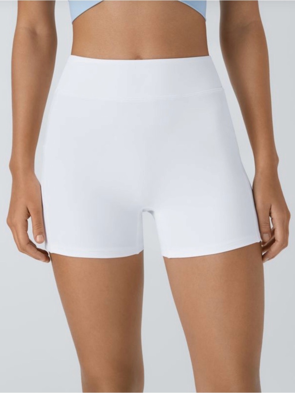 HALARA White High-Rise Bike Shorts